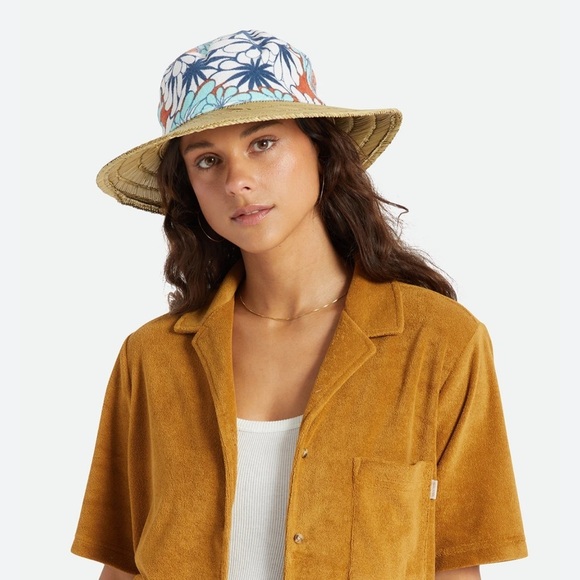 Brixton King Sun Hat Tan Kaleidoscope Eye S/M Summer Beachy Mixed Media … - Picture 3 of 16